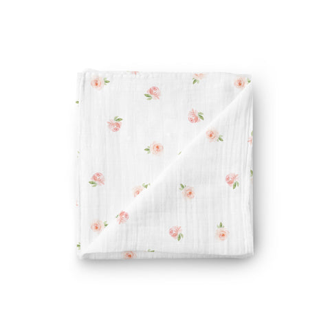 Muslin Swaddle Blanket - Rose Garden - Little Kims